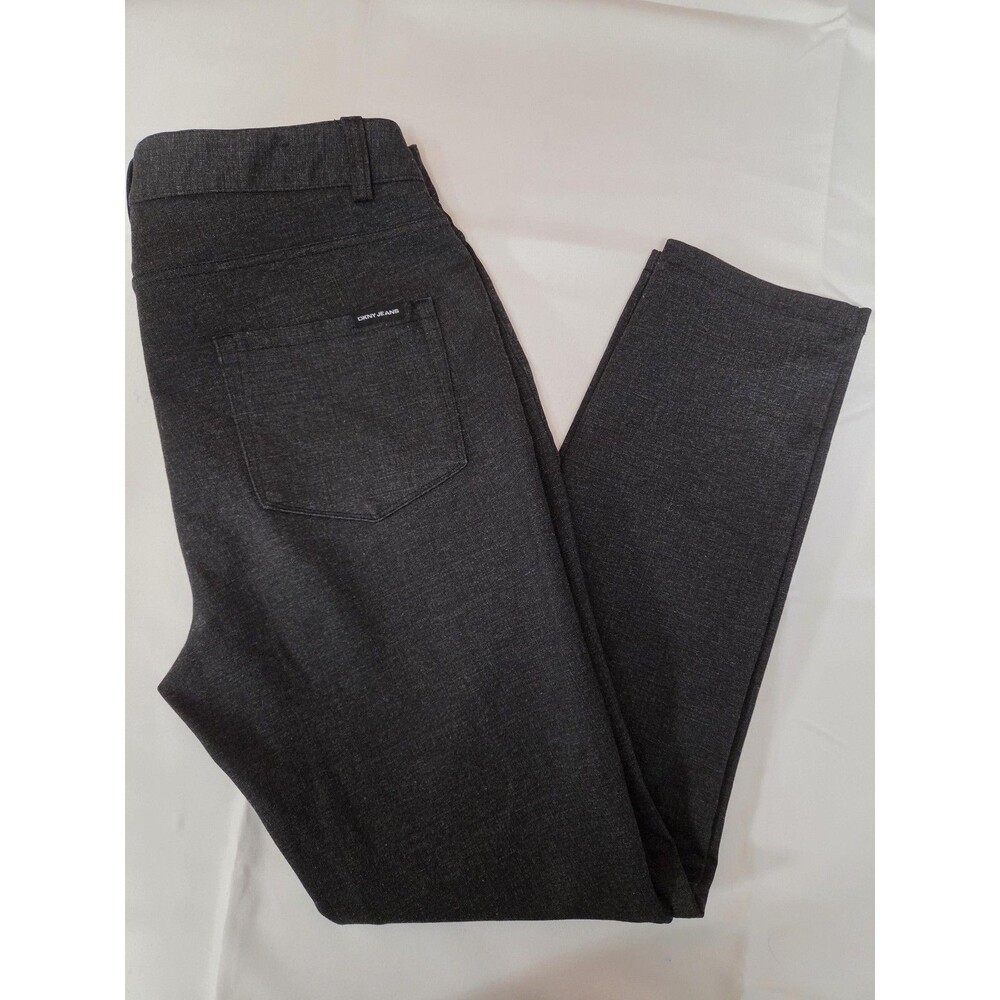 DKNY Jeans Womens M Gray Skinny Slim Charcoal Wash Stretch Denim Casual